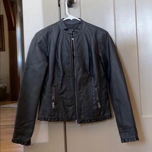 Baccini black leather jacket